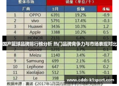 国产篮球品牌排行榜分析 热门品牌竞争力与市场表现对比